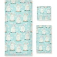 thumbnail image 1 of Dreamtimes 3 PCS Towel Blue Easter Bunnies Cotton Bath Towel Set (1 Bath Towel, 1 Hand Towel, 1 Washcloth) for Bathroom, Super Soft and Quick Dry Towels, 1 of 7