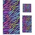 thumbnail image 1 of Dreamtimes 3 PCS Towel Tiger Striped Rainbow Cotton Bath Towel Set (1 Bath Towel, 1 Hand Towel, 1 Washcloth) for Bathroom, Super Soft and Quick Dry Towels, 1 of 7