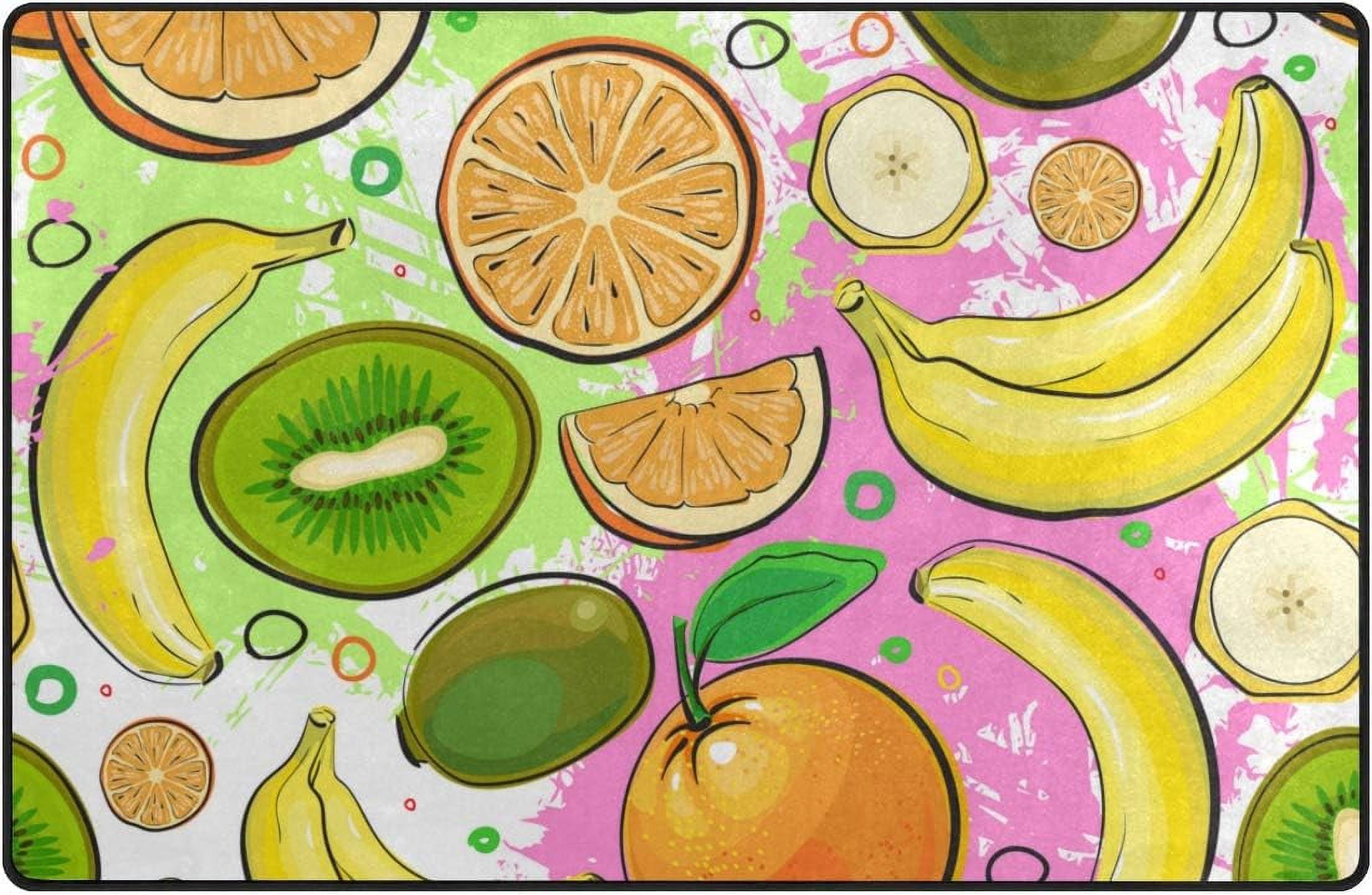 Dreamtimes 31x 20 Inch Area Rug Carpet Watercolor Fruits Doormat For dreamtimes-31x-20-inch-area-rug-carpet-watercolor-fruits-doormat-for