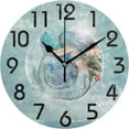 thumbnail image 1 of Dreamtimes 3D Beautiful Mermaid in Soap Bubble Pisces Zodiac Print Round Wall Clock Decorative, 10 Inch Battery Operated Quartz Analog Quiet Desk Clock for Home,Office,School, 1 of 6