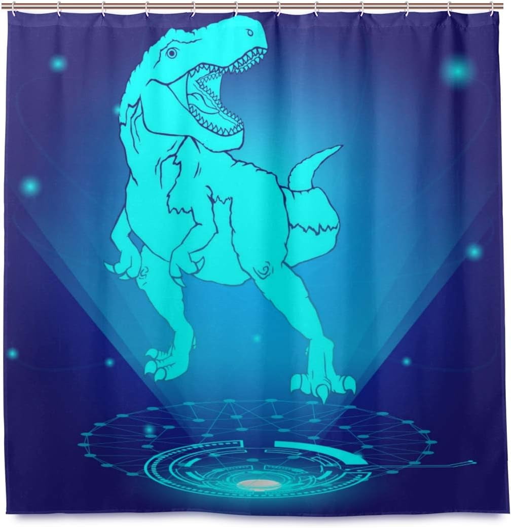 Dreamtimes 3D Hologram of Tyrannosaurus Bath Shower Curtain Liners 72
