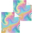 thumbnail image 1 of Dreamtimes 4 PCS Multicolor Rainbow Galaxy Washcloths, 12 X 12 Inches Cotton Wash Cloths, Highly Absorbent and Soft Face Towels for Bathroom,Gym,Hotel and Spa, 1 of 7
