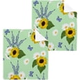 thumbnail image 1 of Dreamtimes 4 PCS Sunflowers & Butterfly Washcloths, 12 X 12 Inches Cotton Wash Cloths, Highly Absorbent and Soft Face Towels for Bathroom,Gym,Hotel and Spa, 1 of 7