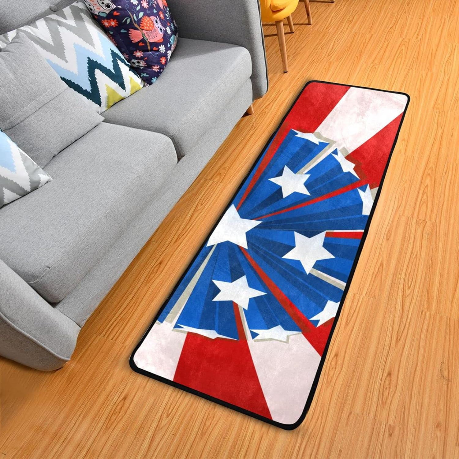 Dreamtimes 4th of July Patriotic Hallway Runner Rug 2'x6' Kitchen Rug ...