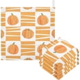 thumbnail image 1 of Dreamtimes 5 PCS Abstract Pumpkins Plaid Baby Muslin Washcloths, Autumn Watercolor Face Towel Burp Cloths Ultrasoft Absorbent Cotton Bath Wipes Towels for Newborn Boys Girls, 1 of 7