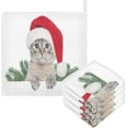thumbnail image 1 of Dreamtimes 5 PCS Santa Cat Fir Tree Baby Muslin Washcloths, Merry Christmas Face Towel Burp Cloths Ultrasoft Absorbent Cotton Bath Wipes Towels for Newborn Boys Girls, 1 of 7