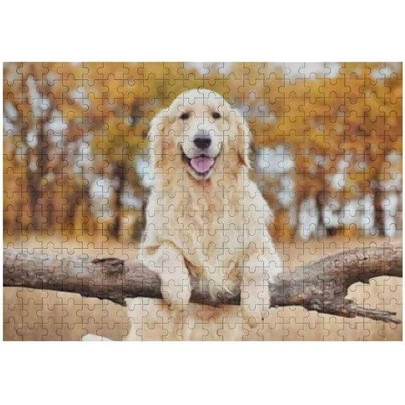Dreamtimes 500 PCS Jigsaw Puzzles, Artwork Gift for Adults Teens Golden Retriever Standing by a Rural Fence Wooden Puzzle Games, 20.5" x 14.9" 500 Pieces