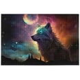 thumbnail image 1 of Dreamtimes 500 PCS Wolf Wooden Jigsaw Puzzles Intellectual Entertainment Educational Puzzles for Adults, Fun Challenging Brain Exercise Family Game Creative Gift for Friends Parents Grandparents, 1 of 7