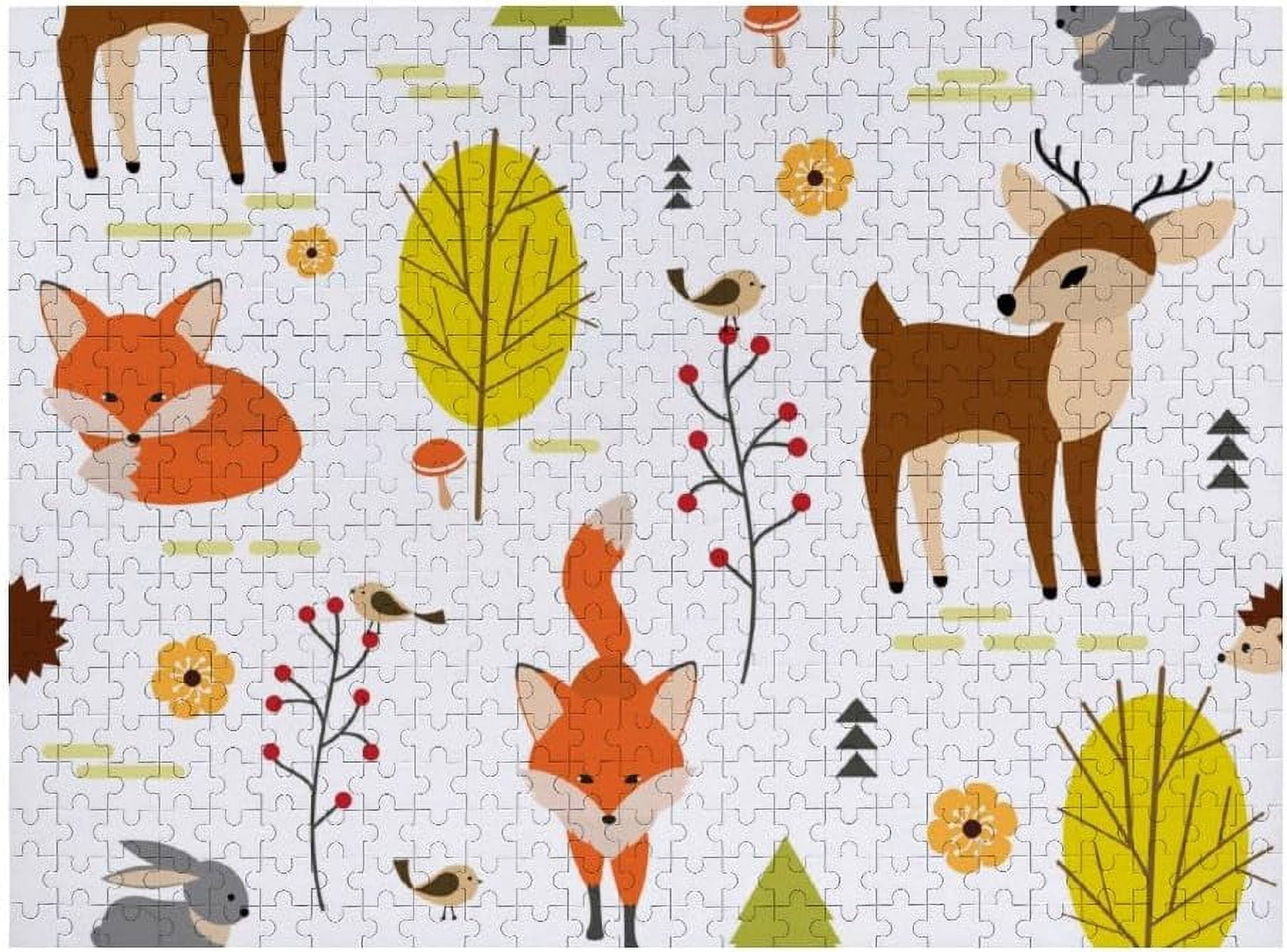 Dreamtimes 500 Piece Jigsaw Puzzle for Kids Adults - Forest Animals Fox ...