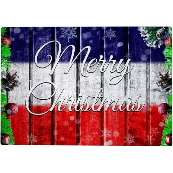 Dreamtimes 500 Pieces Jigsaw Puzzles Artwork Gift for Adults Teens Merry Christmas Holiday with Blurred Flag Wooden Puzzle Games