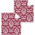 thumbnail image 1 of Dreamtimes 6 PCS Baroque Damask Flowers Burgundy Washcloths, 12 X 12 Inches Cotton Wash Cloths, Highly Absorbent and Soft Face Towels for Bathroom,Gym,Hotel and Spa, 1 of 7