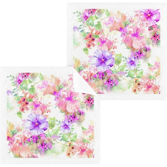 Dreamtimes 6 PCS Colorful Flowers Baby Washcloths Towel Set, Highly Absorbent & Soft Cotton Wash Cloths 12"x 12" Face Hand Towels for Bathroom, Multi-Purpose Fingertip Towels