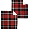 thumbnail image 1 of Dreamtimes 6 PCS National Tartan Red Black Washcloths, 12 X 12 Inches Cotton Wash Cloths, Highly Absorbent and Soft Face Towels for Bathroom,Gym,Hotel and Spa, 1 of 7