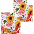 thumbnail image 1 of Dreamtimes 6 PCS Sunflowers & Butterfly Washcloths, 12 X 12 Inches Cotton Wash Cloths, Highly Absorbent and Soft Face Towels for Bathroom,Gym,Hotel and Spa, 1 of 7