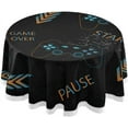 thumbnail image 1 of Dreamtimes 60" Color Game Joystick Round Tablecloth, Table Cover Water Resistant Spill Proof Large Table Cover for Indoor & Outdoor Family Gathering Dinner, Hotel, BBQ, 1 of 7