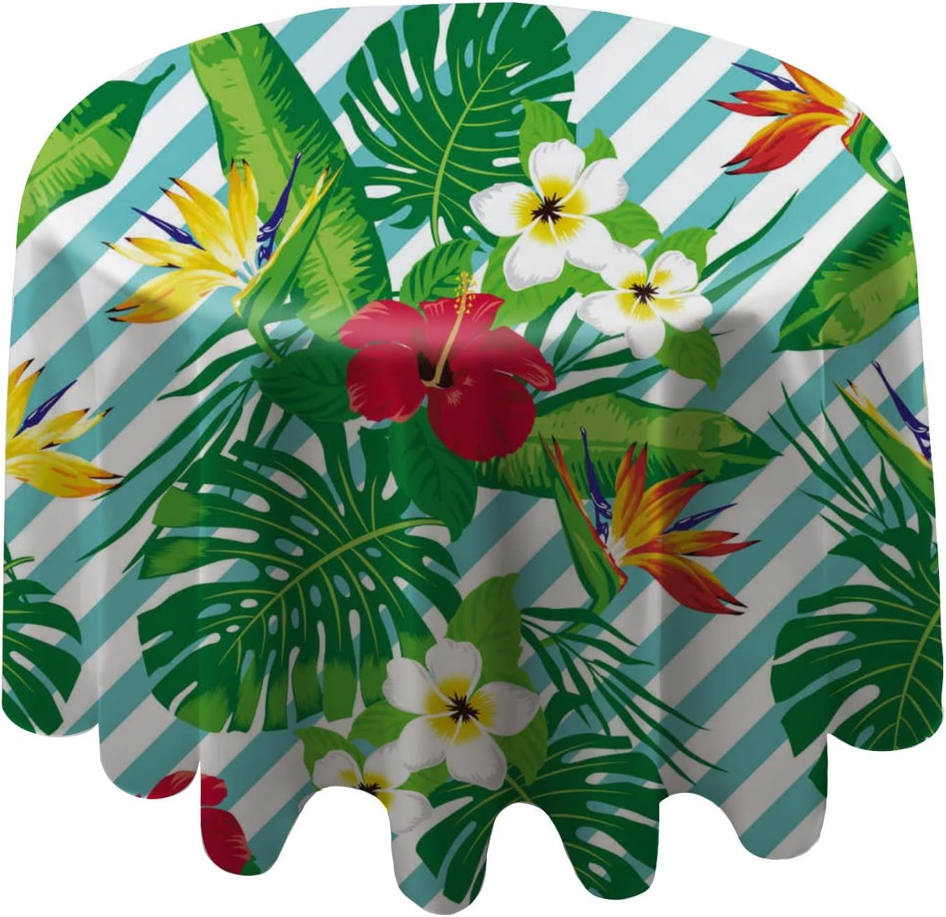 Squared Tropical Flower Table Cover