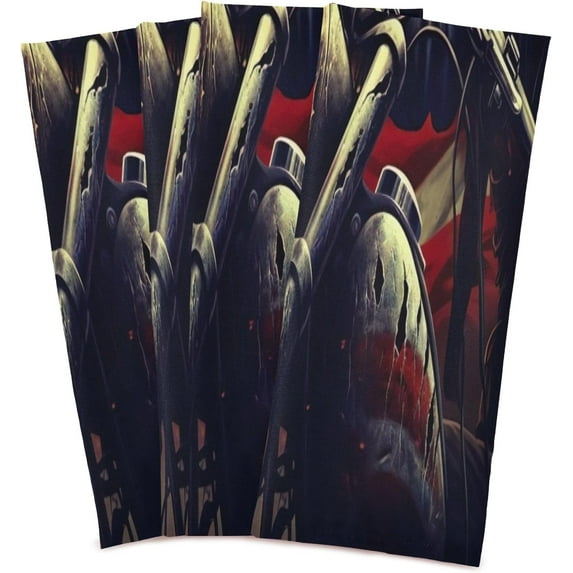 Dreamtimes American Flag Riders Kitchen Towels 18x28inch Ultra Soft Absorbent Quick Drying Kitchen Dish Towels Washable Cleaning Cloths Hand Towels Tea and Bar Towels, 4 Pack