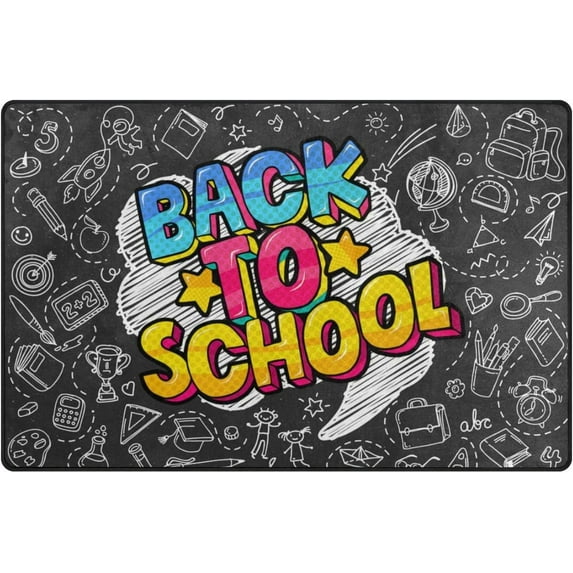 Dreamtimes Area Rug 60 x 39 inch (5'x 3'3"), Carpet Back to School Pop Art Nursery Rug Floor Mat for Hardwood Floor Entrance Living Room Bedroom