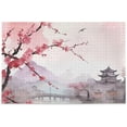 thumbnail image 1 of Dreamtimes Asian Landscape Pink Puzzle 1000 Pieces - Wooden Jigsaw Puzzles for Family Games - Suitable for Teenagers and Adults, 1 of 7