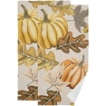 thumbnail image 1 of Dreamtimes Autumn Orange Pumpkins Dish Towels Kitchen Towel 2 PCS, Fall Yellow Maple Hand Towels Ultra Soft and Highly Absorbent,Decorative Fingertip Face Towel for Bathroom Hotel, 28.3"x14.4", 1 of 5