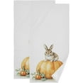 thumbnail image 1 of Dreamtimes Autumn Pumpkins Rabbit Hand Towels 2 PCS, Ultra Soft and Highly Absorbent, Decorative Fingertip Towel for Home, Bathroom, Kitchen, 28.3"x14.4", 1 of 5