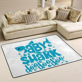 Baby Shark Rug, Baby Shark Sticker Printing Floor Mat Carpet, Cute