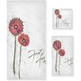 thumbnail image 1 of Dreamtimes Bath Towel Sets for Bathroom Hand Towels Fingertip Towels Dahlia Stick Figure 3 Piece Decorative Soft Cotton Absorbent, 1 of 6