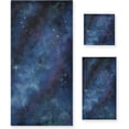 thumbnail image 1 of Dreamtimes Bath Towel Sets for Bathroom Hand Towels Fingertip Towels Night Sky Galaxy Stars 3 Piece Decorative Soft Cotton Absorbent, 1 of 6