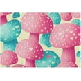 thumbnail image 1 of Dreamtimes Bathroom Rug Mats Pink Green Mushroom Print, Bath Mats for Bathroom Non-Slip Super Soft Absorbent Microfiber Bath Rugs, Bathroom Rugs for Bathroom Floor, Tub and Shower, 24"x16", 1 of 4
