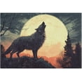 thumbnail image 1 of Dreamtimes Bathroom Rug Mats Wolf Howls Full Moon Print, Bath Mats for Bathroom Non-Slip Super Soft Absorbent Microfiber Bath Rugs, Bathroom Rugs for Bathroom Floor, Tub and Shower, 24"x16", 1 of 4