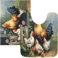 thumbnail image 1 of Dreamtimes Bathroom Rug Set 2 Pieces Country Rooster Soft and Absorbent Bathroom Floor Mat Non Slip Commode Contour Rug Plush Bath Mat Set, Machine Washable and Easier to Dry, 1 of 7