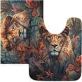 thumbnail image 1 of Dreamtimes Bathroom Rug Set 2 Pieces Lion Flower Soft and Absorbent Bathroom Floor Mat Non Slip Commode Contour Rug Plush Bath Mat Set, Machine Washable and Easier to Dry, 1 of 7