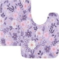 thumbnail image 1 of Dreamtimes Bathroom Rug Set 2 Pieces Purple Flowers Soft and Absorbent Bathroom Floor Mat Non Slip Commode Contour Rug Plush Bath Mat Set, Machine Washable and Easier to Dry, 1 of 7