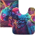 thumbnail image 1 of Dreamtimes Bathroom Rug Toiletry Mat Set Beautiful Rainbow Parrot Print, Soft Absorbent Bath Rug and U-Shaped Contour Toilet Rug, Non-Slip Bath Carpet Bath Mats for Bathroom 17.3"x13.4"+23.6"x15.7", 1 of 5