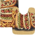 thumbnail image 1 of Dreamtimes Bathroom Rug Toiletry Mat Set Drawing Hot Dog Print, Soft Absorbent Bath Rug and U-Shaped Contour Toilet Rug, Non-Slip Bath Carpet Bath Mats for Bathroom 17.3"x13.4"+23.6"x15.7", 1 of 5