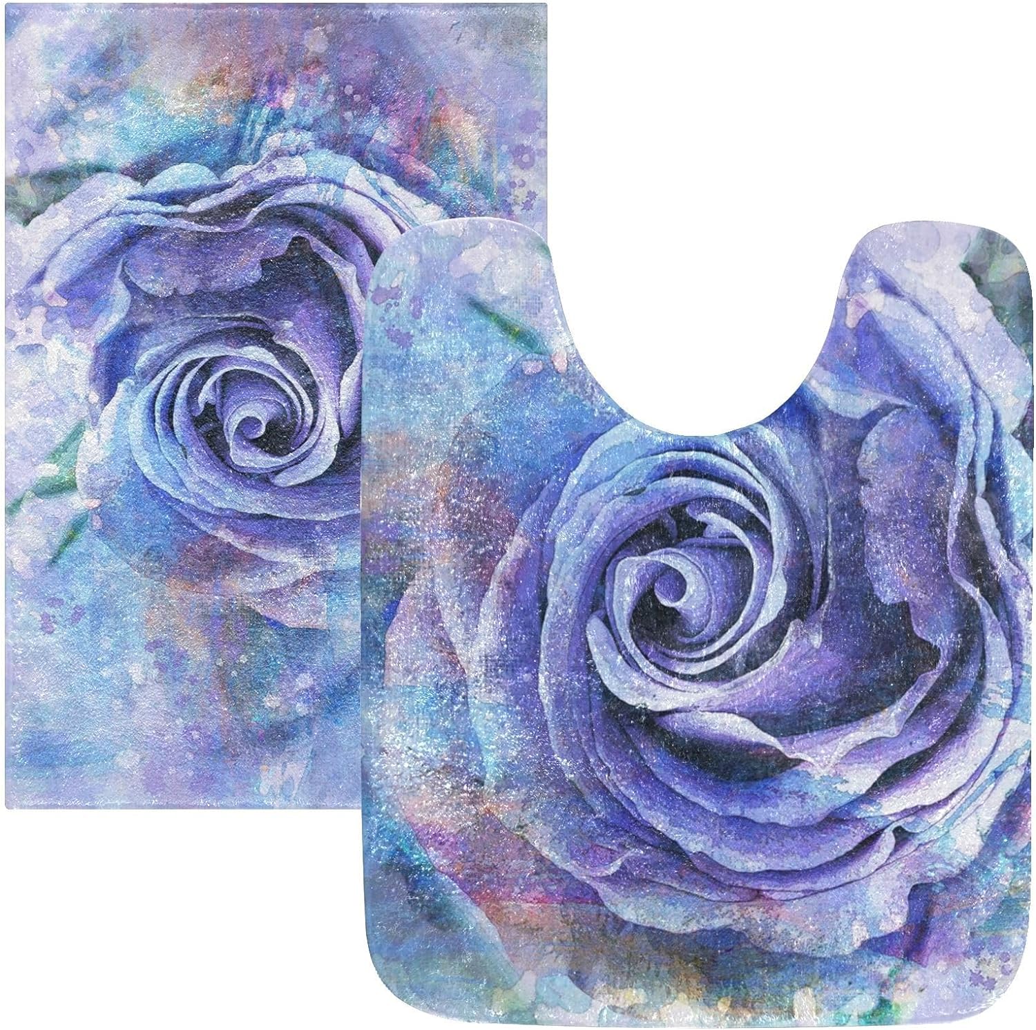Dreamtimes Bathroom Rugs Sets 2 Piece Soft Absorbent Bath Rug and U ...