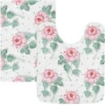 thumbnail image 1 of Dreamtimes Bathroom Rugs Sets 2 Piece Soft Absorbent Bath Rug and U-Shaped Contour Toilet Rug, Non-Slip Bath Carpet, Machine Wash Dry, Bath Mats for Bathroom 24"x16"+24"x20", Pink Flowers, 1 of 5