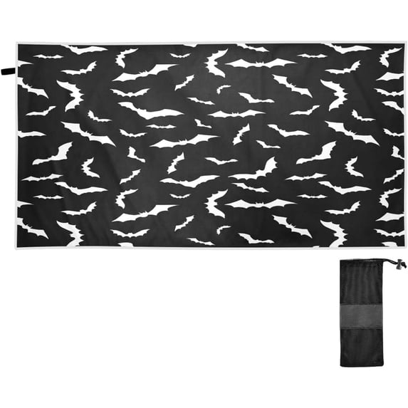 Dreamtimes Beach Towels Bat Black Camping Towels Sand Free Beach Towel, 30"x60" Large Beach Towels Quick Dry Bath Travel Towels Pool Yoga Beach Mat for Men Women