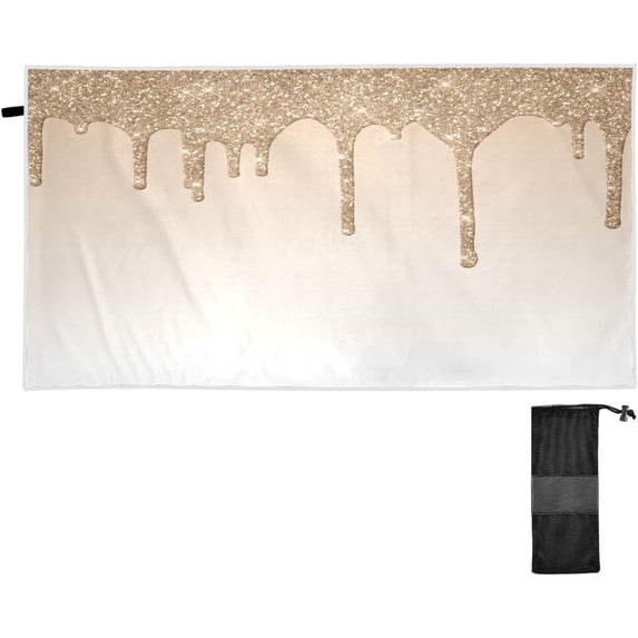 Dreamtimes Beach Towels Brown Glitter Camping Towels Sparkle Sand Free Beach Towel, 30"x60" Large Beach Towels Quick Dry Bath Travel Towels Pool Yoga Beach Mat for Men Women