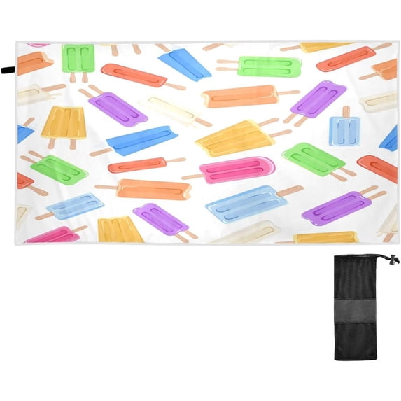 Dreamtimes Beach Towels Summer Ice Cream Camping Towels Sand Free Beach Towel, 30"x60" Large Beach Towels Quick Dry Bath Travel Towels Pool Yoga Beach Mat for Men Women