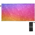 thumbnail image 1 of Dreamtimes Beach Towels Yellow Purple Glitter Camping Towels Sand Free Beach Towel, 30"x60" Large Beach Towels Quick Dry Bath Travel Towels Pool Yoga Beach Mat for Men Women, 1 of 7