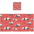 thumbnail image 1 of Dreamtimes Bear Panda Wallpaper Towel Set Quick Drying 1 Bath Towels 1 Washcloths Pure Cotton Highly Absorbent Towel for Bath Fitness, Bathroom, Sports, Yoga, Travel, 1 of 7
