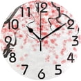 thumbnail image 1 of Dreamtimes Beautiful Cherry Tree Flowers Round Wall Clock, 10 Inch Battery Operated Quartz Analog Quiet Desk Clock for Home,Office,School,Kitchen, 1 of 4