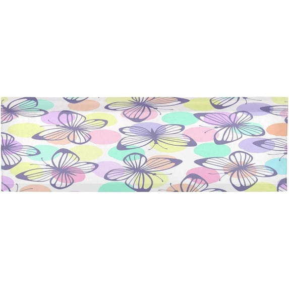 Dreamtimes Beautiful Colorful Butterfly Valance Curtains for Kitchen or Bathroom, 54x18in Valances Window Treatment Rod Pocket Drape Light Filtering Living Room Bedroom Decor