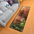 thumbnail image 1 of Dreamtimes Beautiful Highland Cow Runner Rug 2'x6' Kitchen Rug Non Slip with Rubber Backing Geen Grass Washable Soft Area Rug Carpet Entryway Rug Runner for Hallway Bedroom Kitchen Decor, 1 of 6