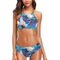 thumbnail image 1 of Dreamtimes Beautiful Lifelike Mermaid Tail Scale Cute Swimsuit Swimwear for Woman Girls 2 Pcs High Waisted Sexy Bikini Set, Large, 1 of 6