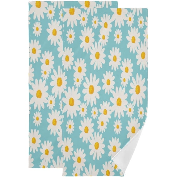 Dreamtimes Beautiful Little Daisies 2 pcs Hand Towels Set, Soft Lightweight Highly Absorbent Towel for Bathroom Toilet Kitchen Beach 28.3x14.4in