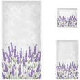 thumbnail image 1 of Dreamtimes Beautiful Purple Lavender Flowers Soft Luxury Decorative Set of 3 Towels, 1 Bath Towel+1 Hand Towel+1 Washcloth, Multipurpose for Bathroom, Hotel, Gym, Spa and Beach, 1 of 5