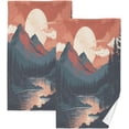 thumbnail image 1 of Dreamtimes Beautiful Sunset Peaks Cotton Towel Set 2PCS, Quick Drying Bath Towels, Soft and Breathable Hand Towel WashCloths for Kitchen, Bathroom, Gym, Beach, 1 of 7
