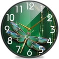 thumbnail image 1 of Dreamtimes Beautiful Vivids Dragonfly in Gemstone Crystal Diamond Round Wall Clock, 12 Inch Silent Battery Operated Quartz Analog Quiet Desk Clock for Home,Office,School, 1 of 5